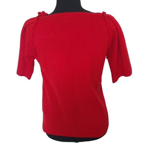 NWT Red Valentino Wool Red Bow Short Sleeved Sweater Size S - Picture 3 of 13